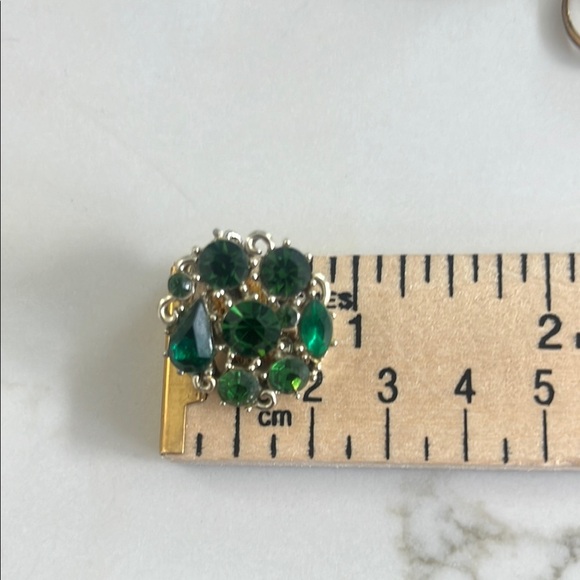 Rhapsody Green rhinestone Earrings - Picture 3 of 8